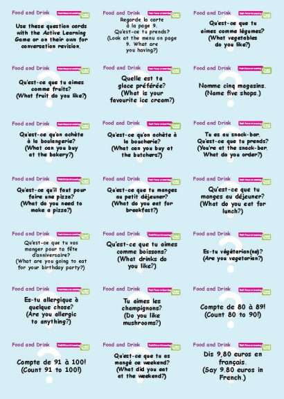 Common Entrance KS3 French Revision Flashcards