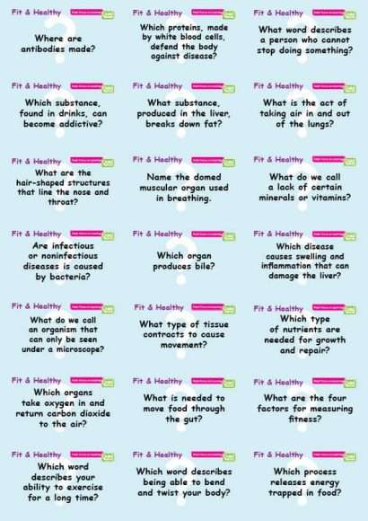 CE/KS3 Science: Biology: Fit and Healthy