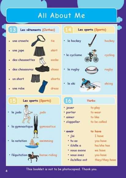 CE/KS3 French: All About Me