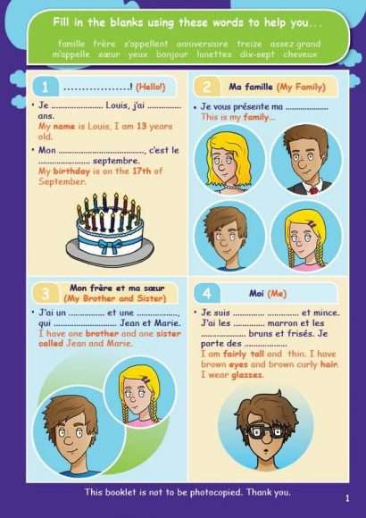 CE/KS3 French: All About Me