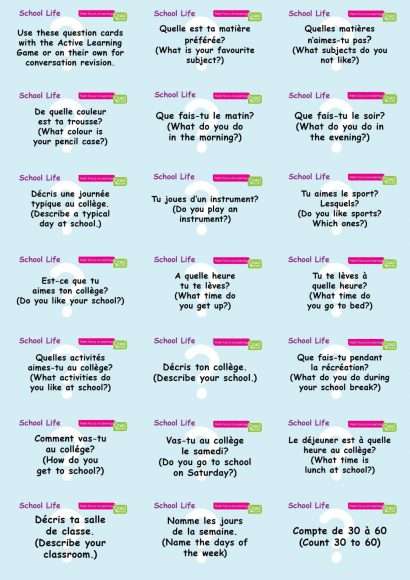 CE/KS3 French: School Life